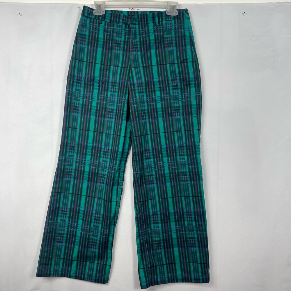 The Kit Alt Plaid Pants 6 Green Modern Wide Leg Grunge Academia Skater Preppy